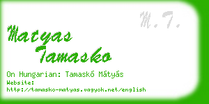 matyas tamasko business card